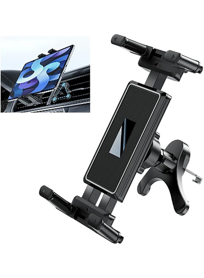 S-TOP Air Vent Phone Holder for Car, Black, No Wobble Vent Phone Holder, Extra Wide Non Slip Grip for Thick Cases Heavy Duty Phone Holder for Bumpy Road 360° Rotating Clip for 4.7-12.9", 1Pcs - Image 1