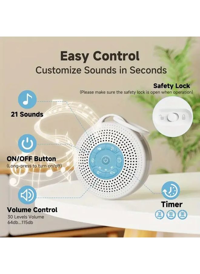 Blue White Noise Sound Machine For Yoga Meditation Sleep Calming Audio Player - Image 1