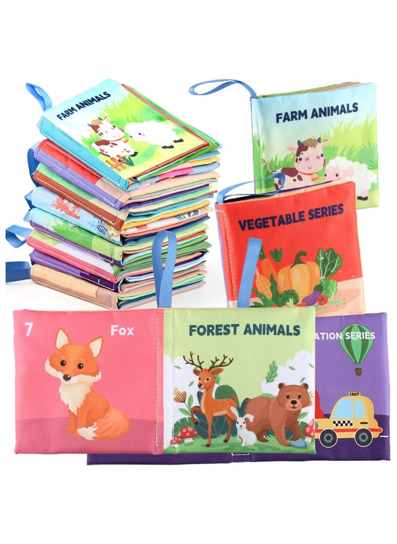 Sprinters 6 Pack Soft Baby Cloth Books Crinkle Books Friction with Rustling Sound Infants & Toddler Early Learning Educational Toy Gift for Children Boys Girls Uni  - Image 1