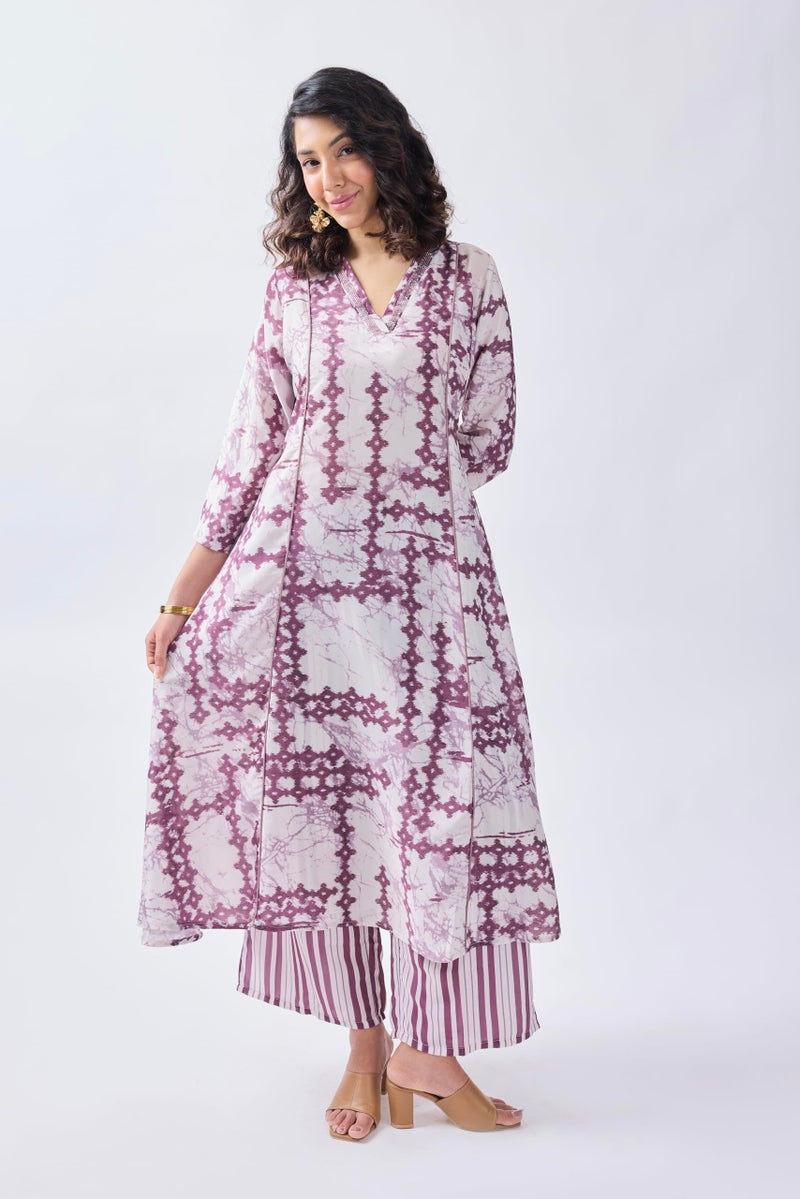 Toochki Dress for Women | Kurti Set for Women's | Anarkali Fit & Flared Kurtas for Woman | Cotton Kurtis for Woman's | Kurta with Palazzo | Ethnic Salwar Suits Sets Dress Off White - Image 2