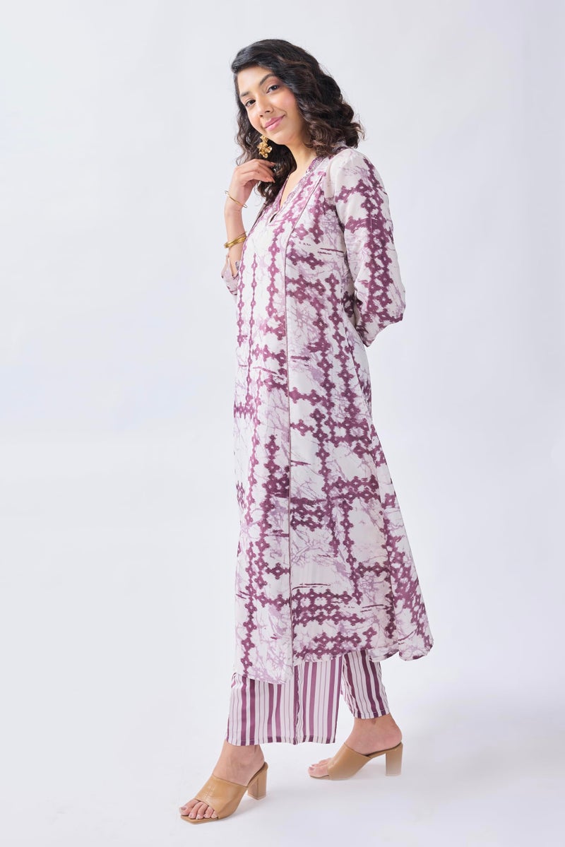 Toochki Dress for Women | Kurti Set for Women's | Anarkali Fit & Flared Kurtas for Woman | Cotton Kurtis for Woman's | Kurta with Palazzo | Ethnic Salwar Suits Sets Dress Off White - Image 5
