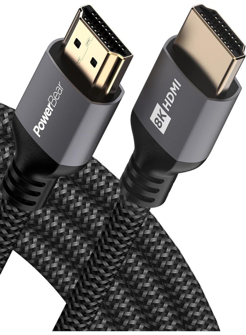 باور بير كابل HDMI بدقة 8K بطول 3 أمتار | كابل HDMI عالي السرعة للألعاب، يدعم دقة 8K بمعدل 60 هرتز، و4K بمعدل 120 هرتز، و2K، و1080P، ومتوافق مع تقنية ARC وCL3 | متوافق مع أجهزة الكمبيوتر المحمولة، والشاشات، وPS5، وPS4، وXbox One، وFire TV، وApple TV، وغيرها - Image 1