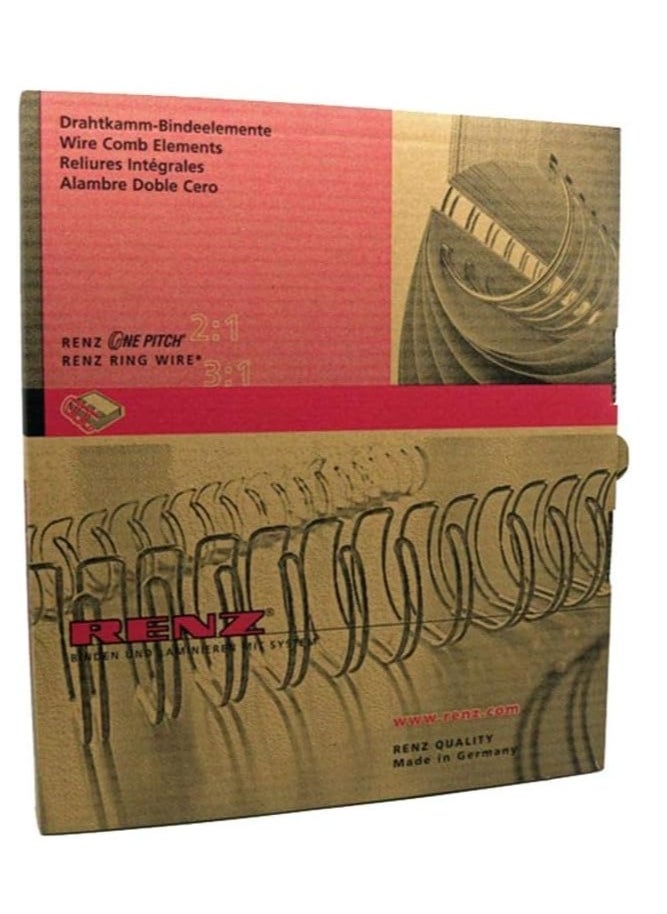 RENZ 100-Pieces Binding Wire A4 3:1 11mm 7/16" White  - Image 2