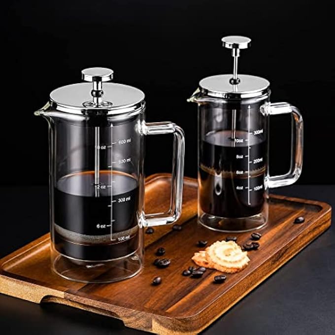 بلاك ستون ماكينة تحضير القهوة الفرنسية بجدار مزدوج وزجاج شفاف مع نظام ترشيح سعة 1000 مل - Image 3