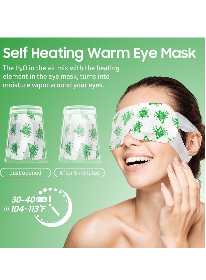 BeHoomi 20 Packs Steam Eye Mask, Heated Eye Mask Warm Compress for Eyes, Disposable Self Heating Eye Mask for Sleep, Travel Essentials & Relaxation Gifts for Women, Stocking Stuffers (Lemongrass)  - Image 3