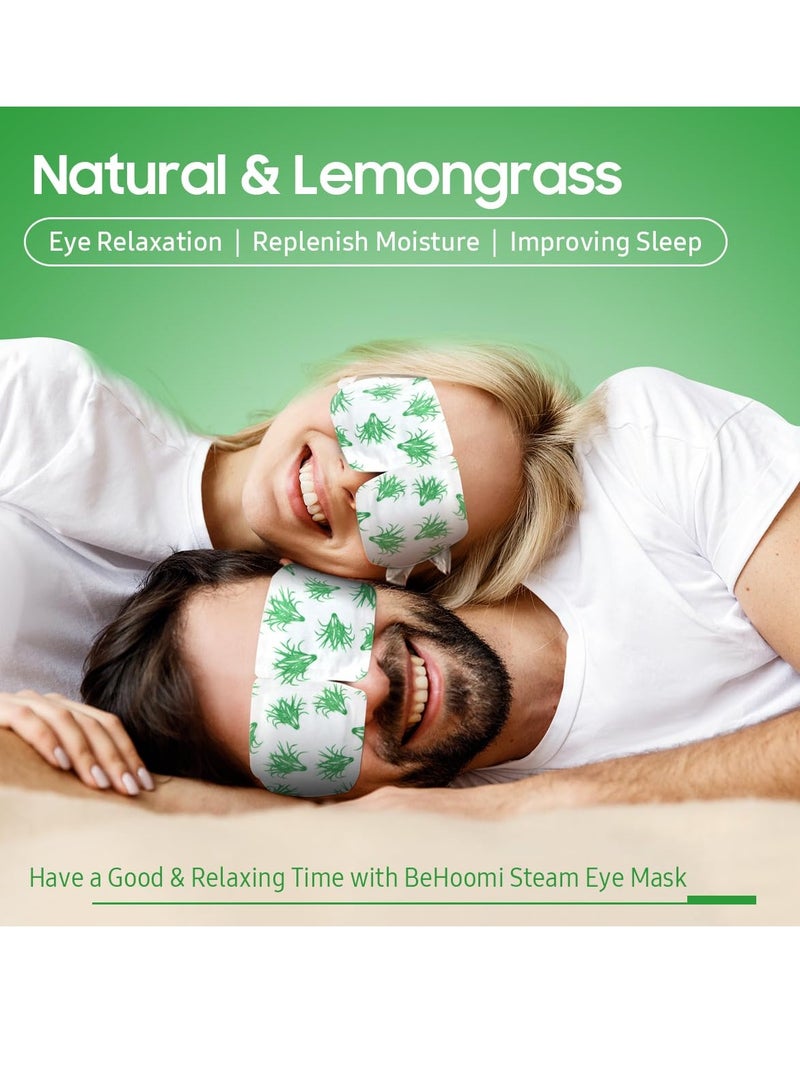 BeHoomi 20 Packs Steam Eye Mask, Heated Eye Mask Warm Compress for Eyes, Disposable Self Heating Eye Mask for Sleep, Travel Essentials & Relaxation Gifts for Women, Stocking Stuffers (Lemongrass)  - Image 2