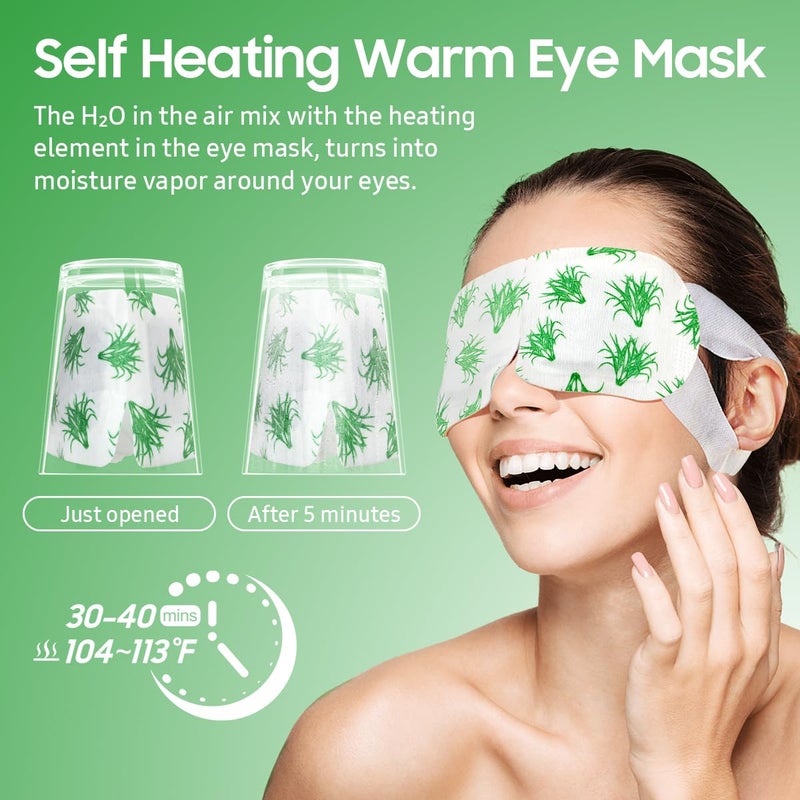 BeHoomi 20 Packs Steam Eye Mask, Heated Eye Mask Warm Compress for Eyes, Disposable Self Heating Steam Mask Sleep, Spa, Travel Essentials & Relaxation Gifts for Women, Stocking Stuffers (Lemongrass) - Image 5
