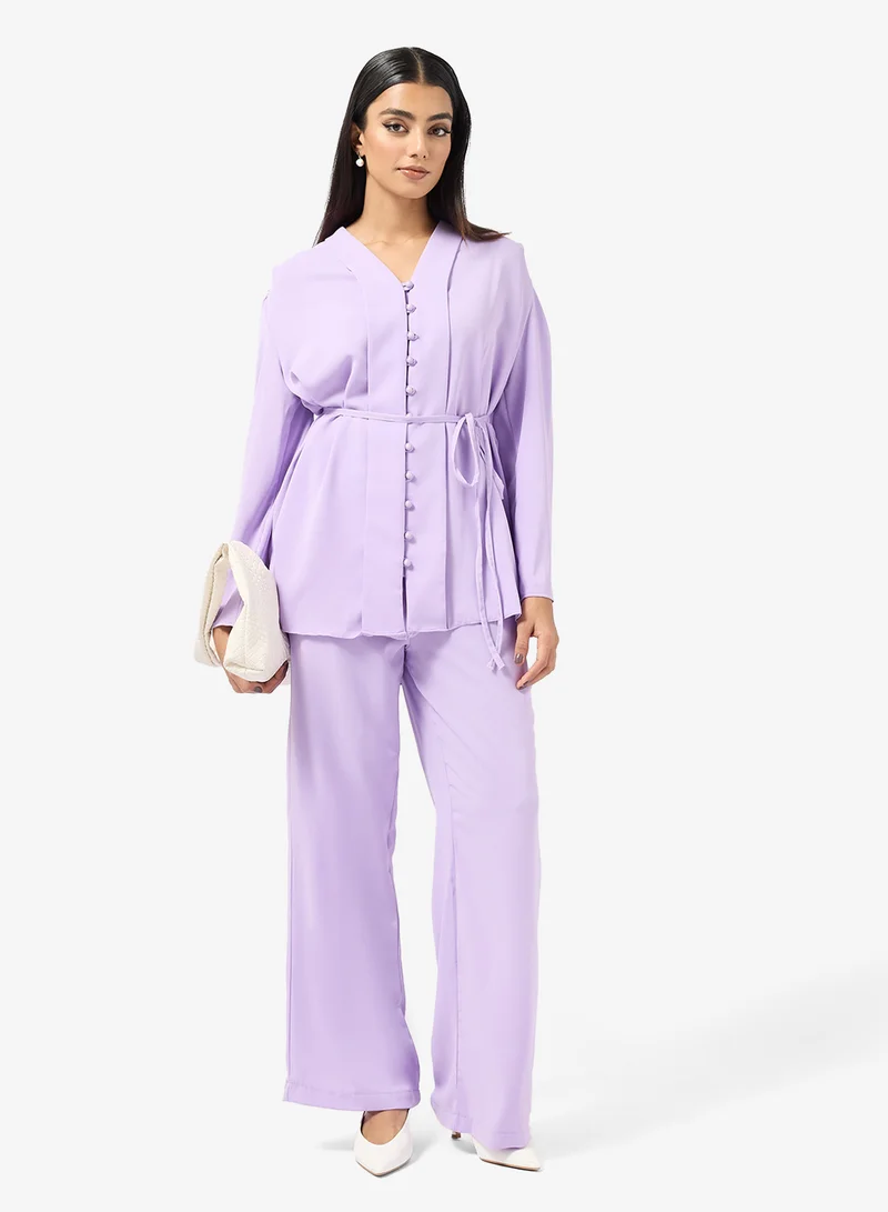 خزانة Button Down Tunic & Pant Set