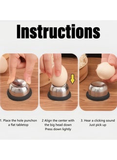 GNAFOTU Egg Opener, Egg Hole Puncher, Egg Piercer, Egg Picker, Egg Opener Tool,Boiled Eggs Piercer, Stainless Egg Piercer, Egg Shells Pinhole Beater, for Raw/Soft/Hard Boiled Eggs  - Image 4