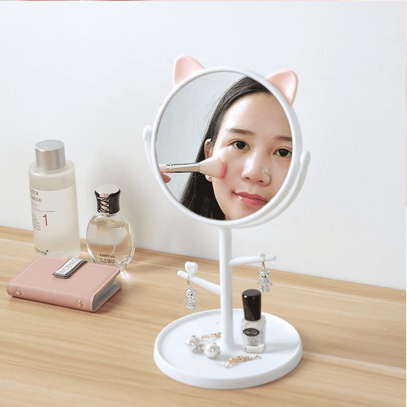 Leeonz Cosmetic Mirror Dresser Mirror Removable Makeup Mirror Tabletop Vanity Rotatable Beauty Mirror for Dressing Bathroom Bedroom White - Image 3