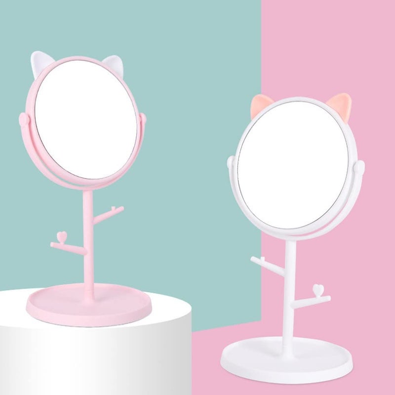 Leeonz Cosmetic Mirror Dresser Mirror Removable Makeup Mirror Tabletop Vanity Rotatable Beauty Mirror for Dressing Bathroom Bedroom White - Image 4