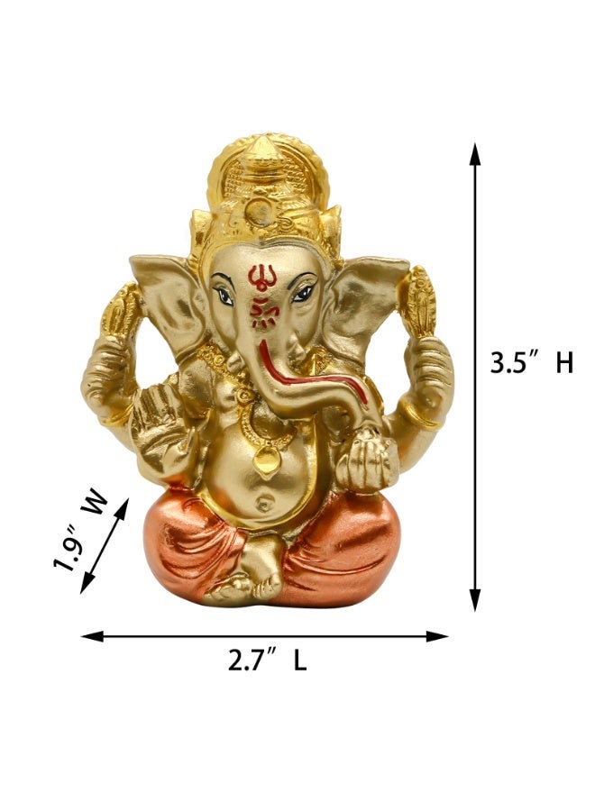 alikiki Hindu God Lord Ganesha Staue - India God Ganesh Idol for Car Dashboard Decor Birthday Gifts for Indian Man Women Home Mandir Temple Pooja Item Diwali Puja Gifts Yoga Room Altar Decor - Image 5