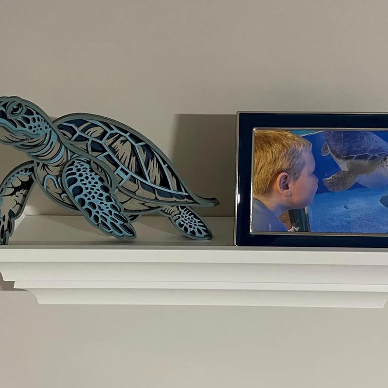 Handmade 3D Sea Turtle Wall Decor – Nautical Layered Wood Art for Beach House, Office, or Gallery Wall - Image 5