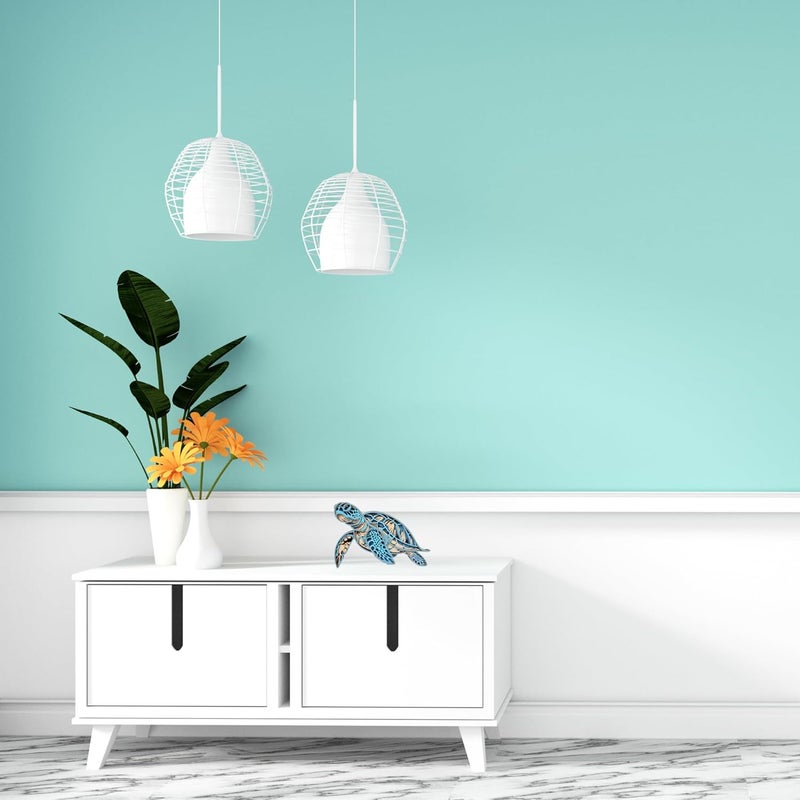 Handmade 3D Sea Turtle Wall Decor – Nautical Layered Wood Art for Beach House, Office, or Gallery Wall - Image 4