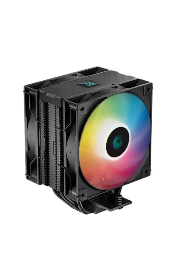 DEEPCOOL AG400 PLUS Digital Air Cooler – High-Performance CPU Cooling, Low-Profile Status Display, Efficient Heat Dissipation, Dual Fans, Quiet Operation, Universal Compatibility for Intel & AMD Systems  - Image 1