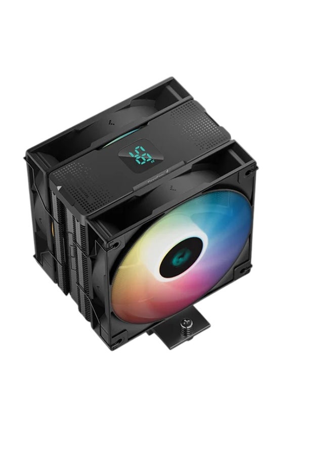 DEEPCOOL AG400 PLUS Digital Air Cooler – High-Performance CPU Cooling, Low-Profile Status Display, Efficient Heat Dissipation, Dual Fans, Quiet Operation, Universal Compatibility for Intel & AMD Systems  - Image 2