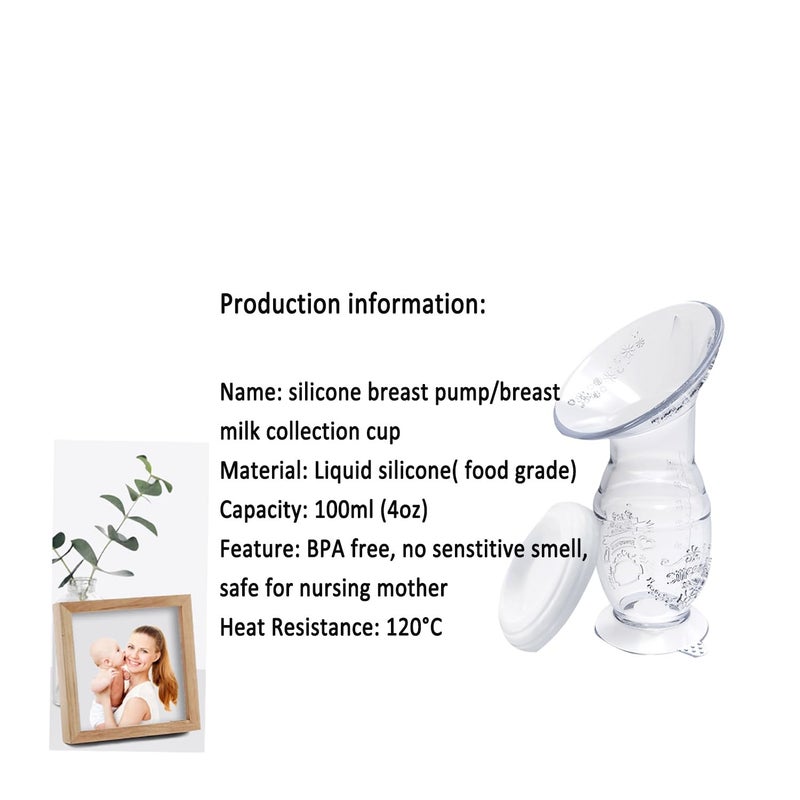Cmbear Manual Breast Pump,4oz 100ml Food Grade Silicone,Soft and Comfortable Breast Milk Collection, Nusring Care for Breast Feeding Mom… - Image 5
