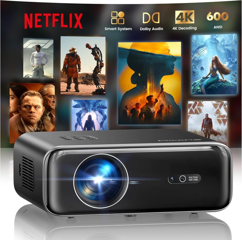 WiMiUS P62 Pro Smart Outdoor Projector with 4K Support, WiFi, Bluetooth, and Dolby Audio - Image 1