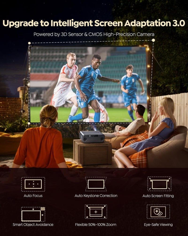 WiMiUS P62 Pro Smart Outdoor Projector with 4K Support, WiFi, Bluetooth, and Dolby Audio - Image 5