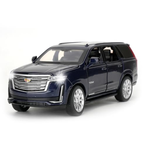 LOVEPOSELY 132 Scale Car Model Compatible for Collectible Escalade SUV Diecast Toy Vehicle Zinc Alloy Pull Back Toy Car with Sound and Light for Adult Boys Girls 3 4 5 6 7 8 Blue - Image 1