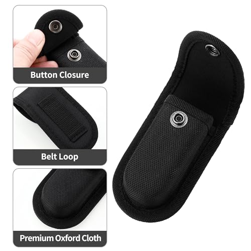 Timsec Nylon Pocket Knife Sheath, 4'' Multitool Pouch, Folding Knife Belt Sheath with Snap Closure and Vertical Carry Belt Loop, Multitool Case for Outdoor or Daily Use, Medium Size - Image 3