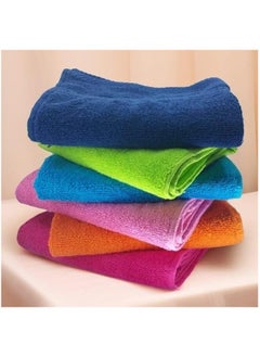 MIRFA 6 Pieces Hand Towel Set - 100% Cotton Premium Quality - Highly Absorbent - Assorted Colours - Made In Pakistan  - Image 1