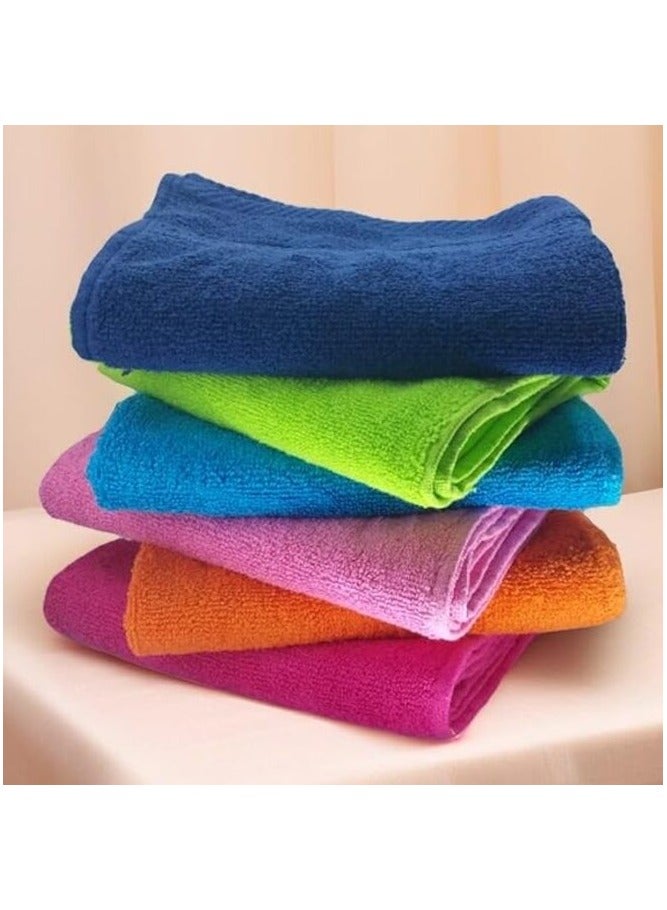 MIRFA 6 Pieces Hand Towel Set - 100% Cotton Premium Quality - Highly Absorbent - Assorted Colours - Made In Pakistan - Image 1