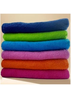 MIRFA 6 Pieces Hand Towel Set - 100% Cotton Premium Quality - Highly Absorbent - Assorted Colours - Made In Pakistan  - Image 5