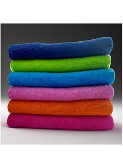 MIRFA 6 Pieces Hand Towel Set - 100% Cotton Premium Quality - Highly Absorbent - Assorted Colours - Made In Pakistan  - Image 2