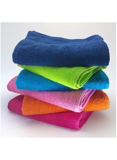 MIRFA 6 Pieces Hand Towel Set - 100% Cotton Premium Quality - Highly Absorbent - Assorted Colours - Made In Pakistan  - Image 4
