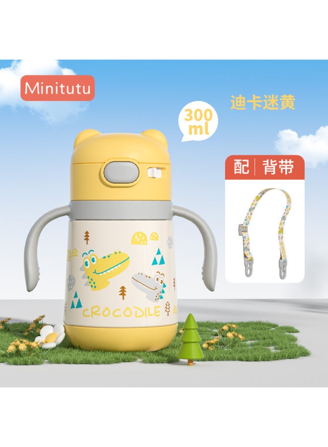 Minitutu Baby Sus316 Stainless Steel Thermos Cup Baby Suction Nozzle With Handle Bottle Over One Year Old