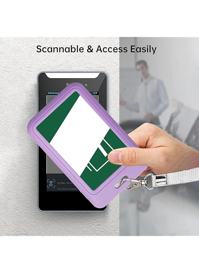 erorex Sliding Id Badge Holder With Clear Window Purple Id Card Protector Pouch For Office School Id Credit Cards Proximity Key Cards Driver'S Licenses And Passes 1 Pcs  - Image 3