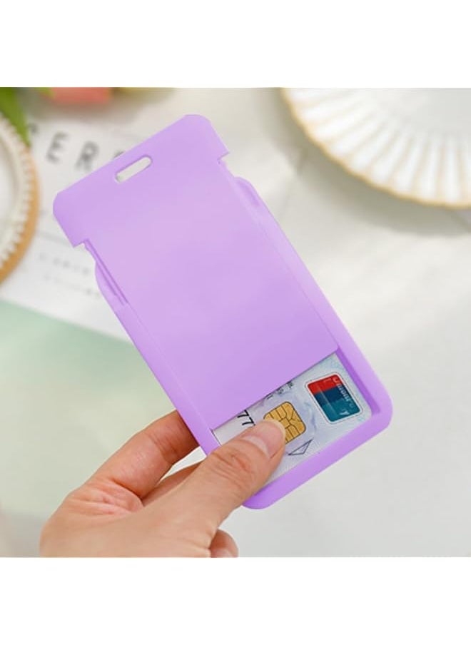 erorex Sliding Id Badge Holder With Clear Window Purple Id Card Protector Pouch For Office School Id Credit Cards Proximity Key Cards Driver'S Licenses And Passes 1 Pcs  - Image 5