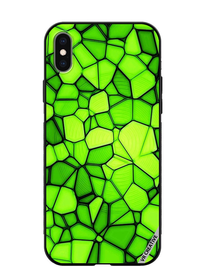 VR CREATIVE Protective Case Cover For Apple iPhone X/XS Green Abstract Design Multicolour - Image 1