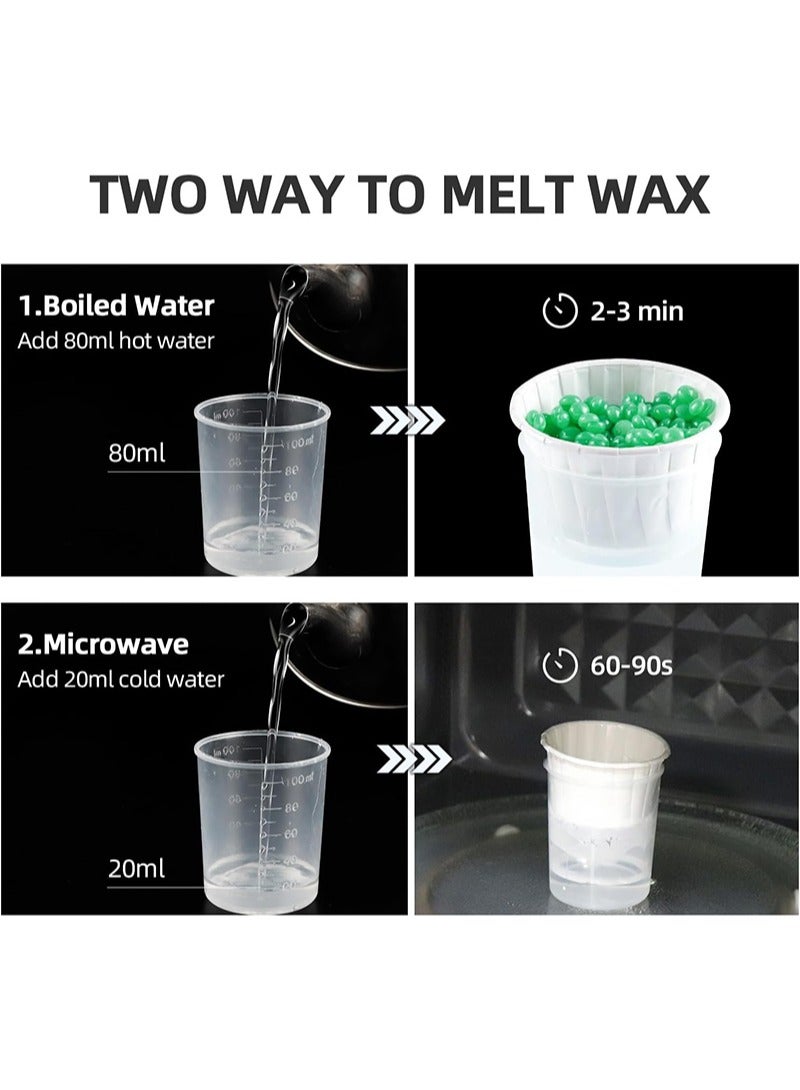 ليدي مجموعة شمع الأنف لإزالة شعر الأنف للرجال والنساء، 50 جرام من الشمع، 20 أداة تطبيق، 8 ملصقات للشوارب، 10 أكواب صغيرة لإزالة شعر حواجب الأنف، آمنة وسريعة وغير مؤلمة - Image 4