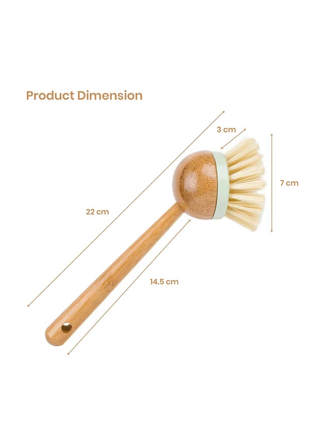 HomePro Dish Brush Bamboo Brushes Household Cleaning Brush With Handle Brush With Natural Wood Stiff Bristles