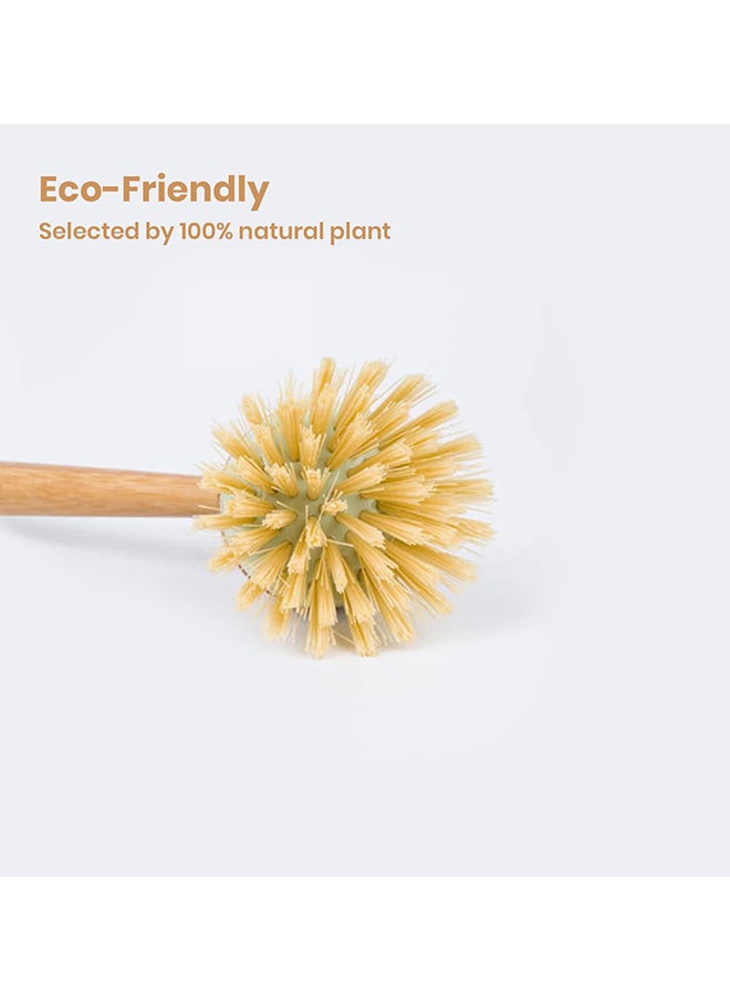 HomePro Dish Brush Bamboo Brushes Household Cleaning Brush With Handle Brush With Natural Wood Stiff Bristles