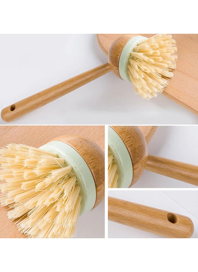HomePro Dish Brush Bamboo Brushes Household Cleaning Brush With Handle Brush With Natural Wood Stiff Bristles