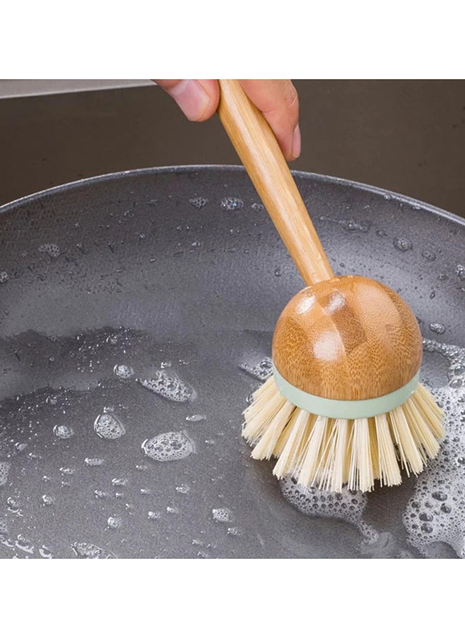 HomePro Dish Brush Bamboo Brushes Household Cleaning Brush With Handle Brush With Natural Wood Stiff Bristles