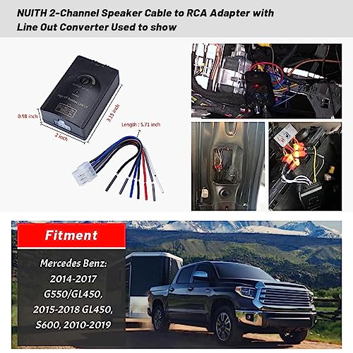 NuIth Car Audio Speaker Wire to RCA Line Output Converter, 2-Channel High to Low RCA Converter for Adding Amplifier Subwoofer to Stock Stereo - Image 5