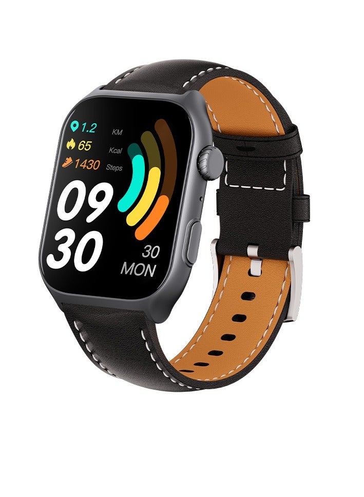 GTS7 Pro Smart Watch, Waterproof HD Display Sports Watch, Lightweight Comfortable Health Monitoring Watch, Durable Smart Wrist Watch For Men And Women, (1pc, Leather Black) - Image 1