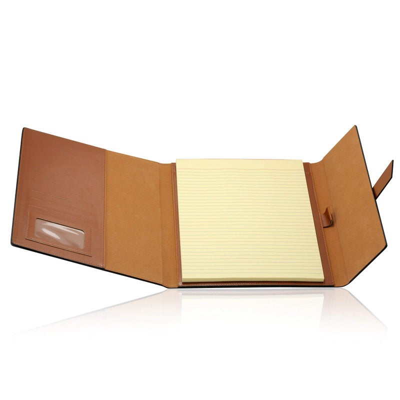 Gallaway Leather-Padfolio-Portfolio, Folder-Slim-Notebook, Note-Pad-Holder, Desk-Accessories, Brown - Image 4