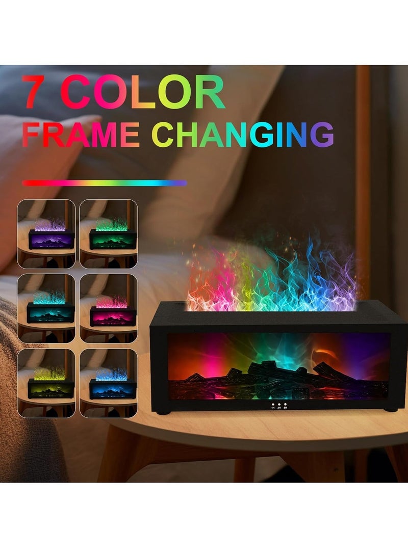 Y&D جهاز توزيع الزيوت العطرية، جهاز توزيع زيت لهب المدفأة - مرطب هواء عطرية، ترقية 7 ألوان لهب بدون ضوضاء 150 مل تحكم عن بعد - مثالي لغرفة النوم أو المكتب المنزلي (أسود المدفأة) - Image 4