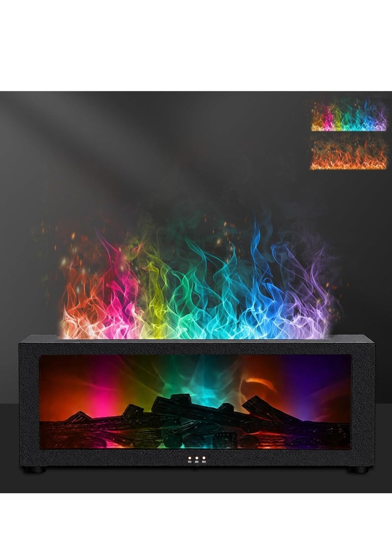 Y&D جهاز توزيع الزيوت العطرية، جهاز توزيع زيت لهب المدفأة - مرطب هواء عطرية، ترقية 7 ألوان لهب بدون ضوضاء 150 مل تحكم عن بعد - مثالي لغرفة النوم أو المكتب المنزلي (أسود المدفأة) - Image 3