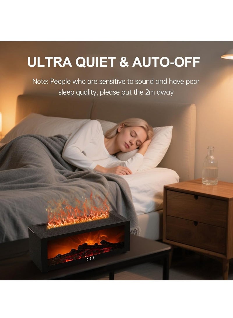 Y&D جهاز توزيع الزيوت العطرية، جهاز توزيع زيت لهب المدفأة - مرطب هواء عطرية، ترقية 7 ألوان لهب بدون ضوضاء 150 مل تحكم عن بعد - مثالي لغرفة النوم أو المكتب المنزلي (أسود المدفأة) - Image 5
