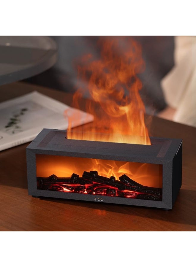 Y&D Essential Oil Diffuser, 7 Colors Fireplace Fire Flame Aromatherapy Diffuser, 150ml Ultrasonic Humidifier, Scent Aroma Diffuser with Remote Control & Timer for Home,Bedroom,Office,Yoga (Black) - Image 2