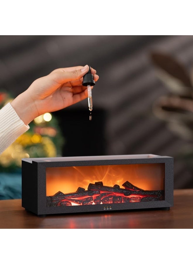 Y&D Essential Oil Diffuser, 7 Colors Fireplace Fire Flame Aromatherapy Diffuser, 150ml Ultrasonic Humidifier, Scent Aroma Diffuser with Remote Control & Timer for Home,Bedroom,Office,Yoga (Black) - Image 5