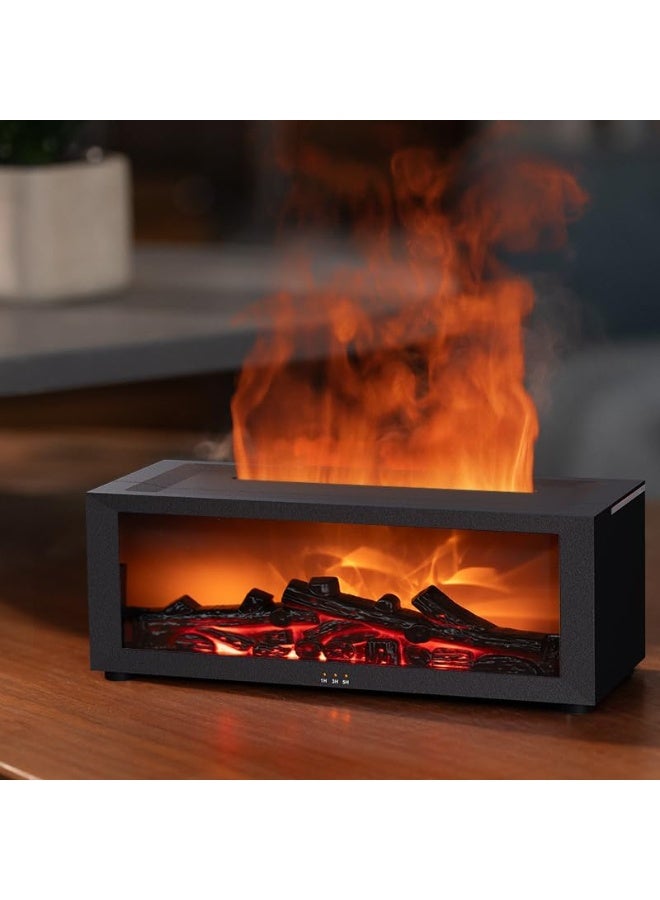 Y&D Essential Oil Diffuser, 7 Colors Fireplace Fire Flame Aromatherapy Diffuser, 150ml Ultrasonic Humidifier, Scent Aroma Diffuser with Remote Control & Timer for Home,Bedroom,Office,Yoga (Black) - Image 3