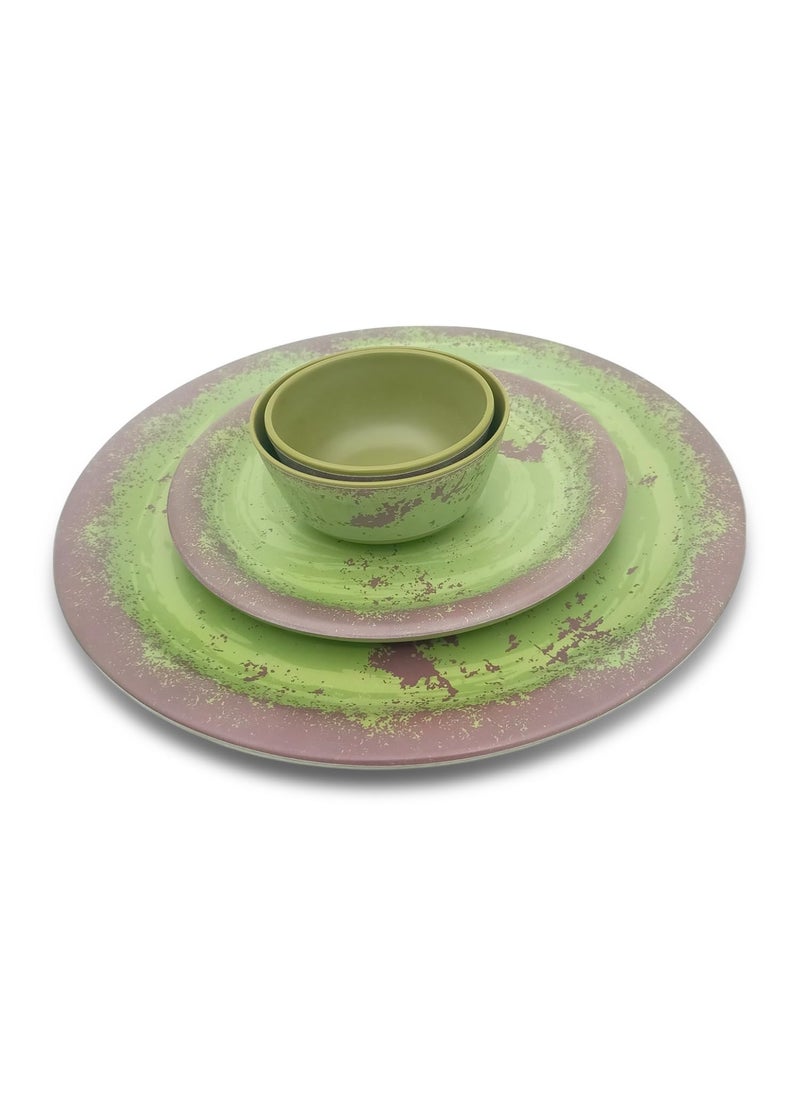 Superware SUPERWARE | Food Grade Melamine | Dinner Set - Rustic Q Olive Green (26 pcs.) | Stain Free, Glazed Finish  - Image 2