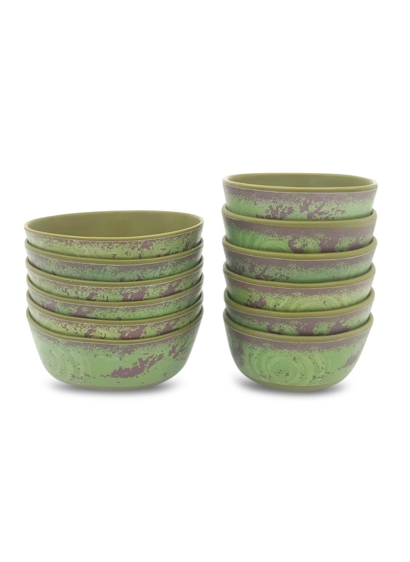 Superware SUPERWARE | Food Grade Melamine | Dinner Set - Rustic Q Olive Green (26 pcs.) | Stain Free, Glazed Finish  - Image 4